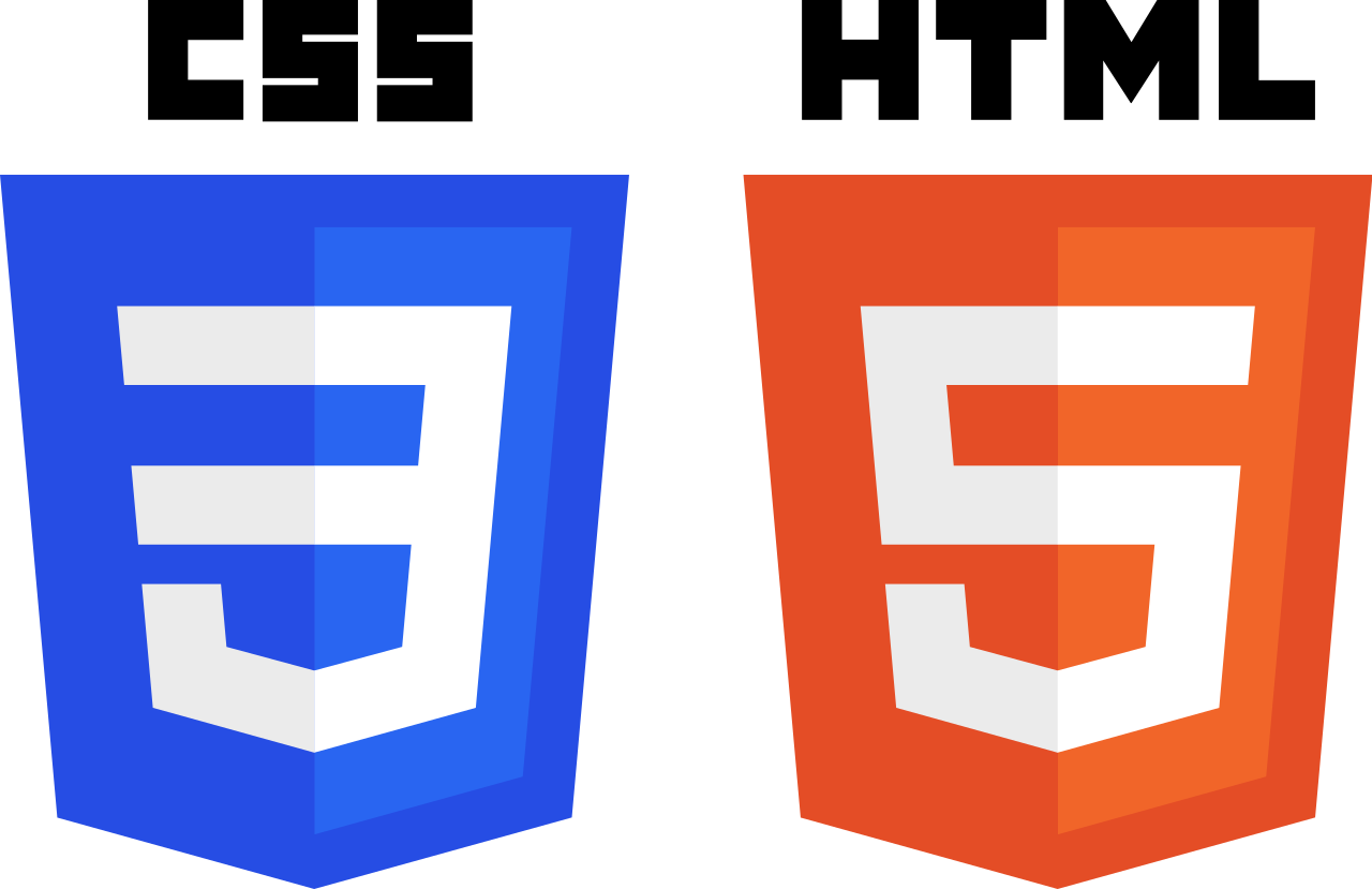 Logos of HTML and CSS